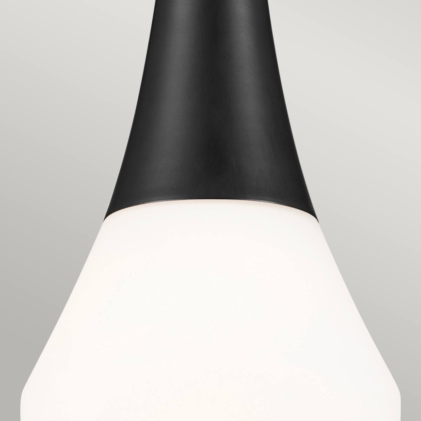 Kichler - Lysekrone på stang DEELA 1xE27/60W/230V Ø 17,8 cm sort