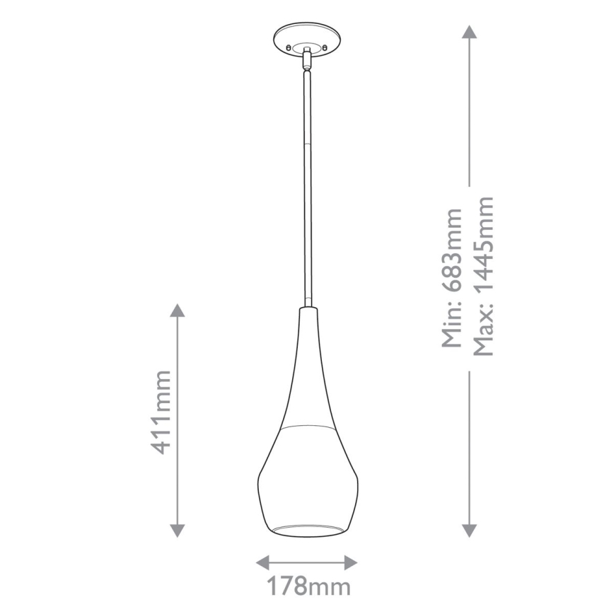 Kichler - Pendellampe DEELA 1xE27/60W/230V diameter 17,8 cm messing