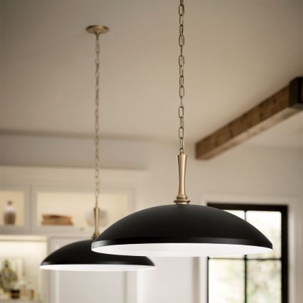 Kichler - Pendel med kædeophæng DELAROSA 1xE27/60W/230V sort/messing