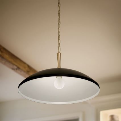 Kichler - Pendel med kædeophæng DELAROSA 1xE27/60W/230V sort/messing