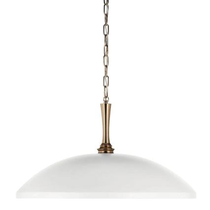 Kichler - Pendel med kædeophæng DELAROSA 1xE27/60W/230V hvid/messing