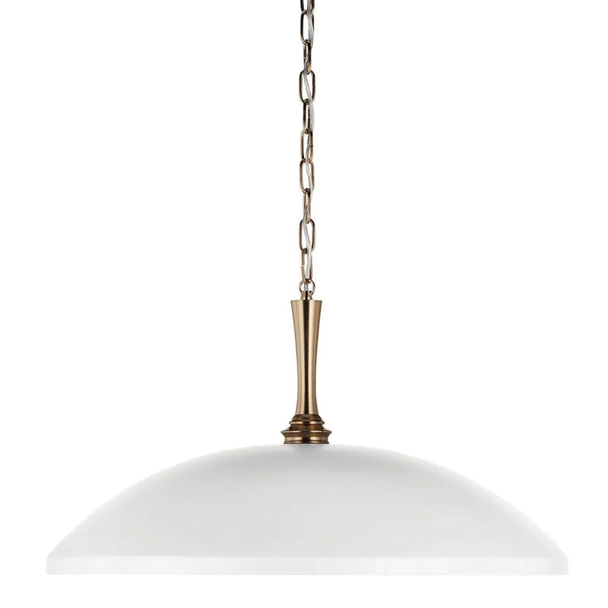 Kichler - Pendel med kædeophæng DELAROSA 1xE27/60W/230V hvid/messing