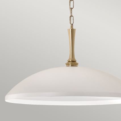 Kichler - Pendel med kædeophæng DELAROSA 1xE27/60W/230V hvid/messing