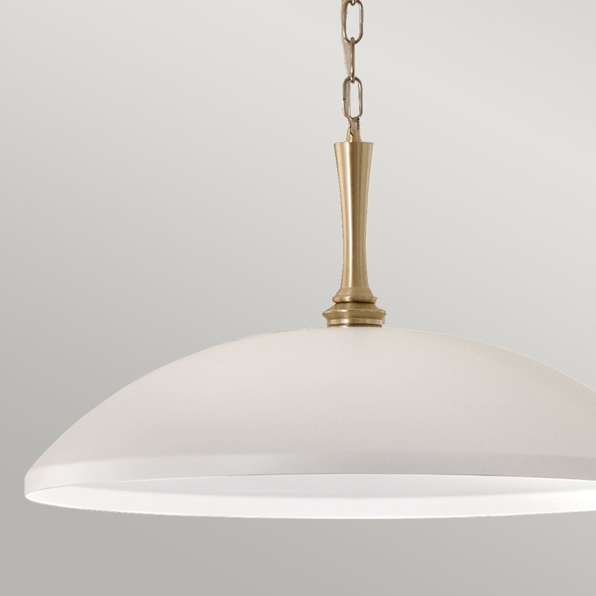 Kichler - Pendel med kædeophæng DELAROSA 1xE27/60W/230V hvid/messing