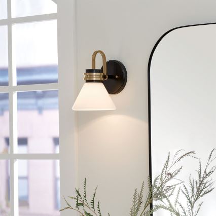 Kichler - LED Væglampe til badeværelse FARUM 1xG9/3W/230V IP44 sort/messing