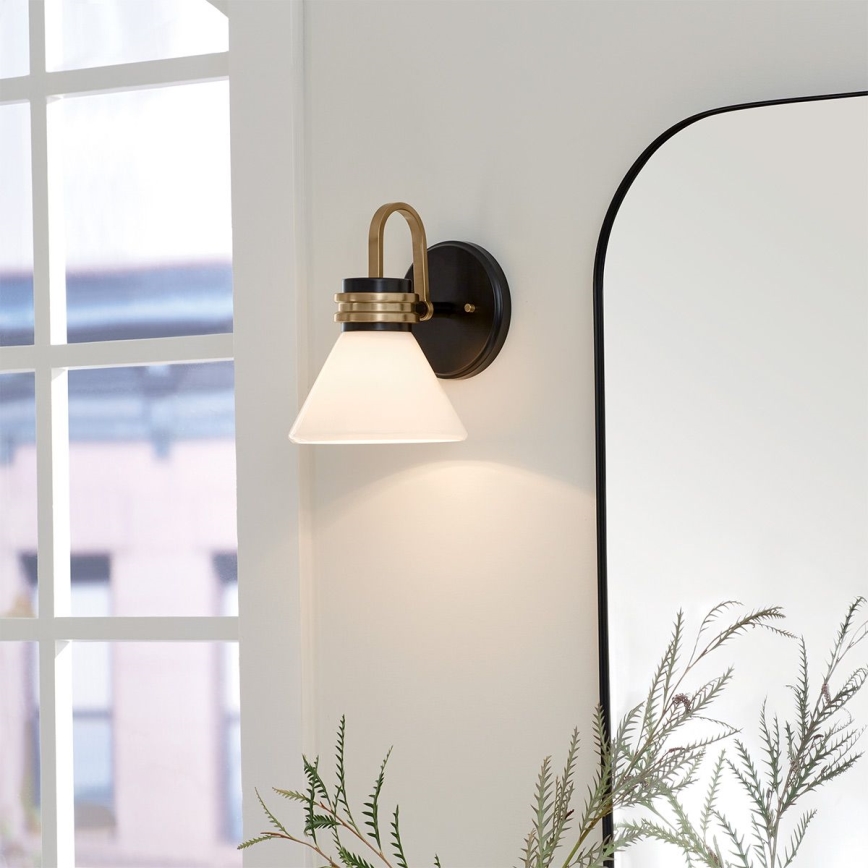 Kichler - LED Væglampe til badeværelse FARUM 1xG9/3W/230V IP44 sort/messing