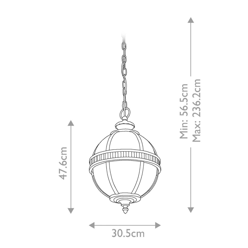 Kichler - Udendørs kædeophængt lysekrone HALLERON 3xE14/40W/230V IP44