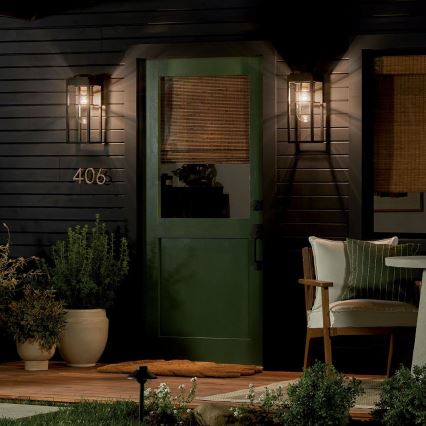 Kichler - Udendørs væglampe HONE M 1xE27/60W/230V IP44 sort