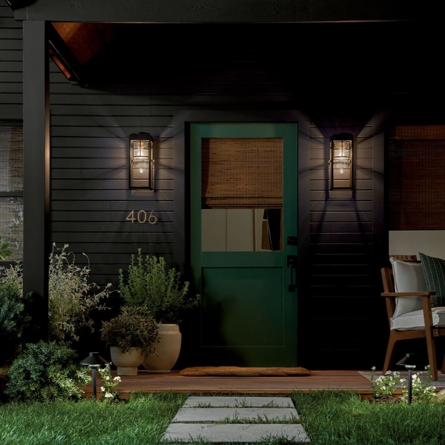 Kichler - Udendørs væglampe HONE M 1xE27/60W/230V IP44 sort