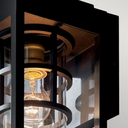 Kichler - Udendørs væglampe HONE M 1xE27/60W/230V IP44 sort