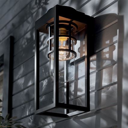 Kichler - Udendørs væglampe HONE 1xE27/60W/230V IP44 sort