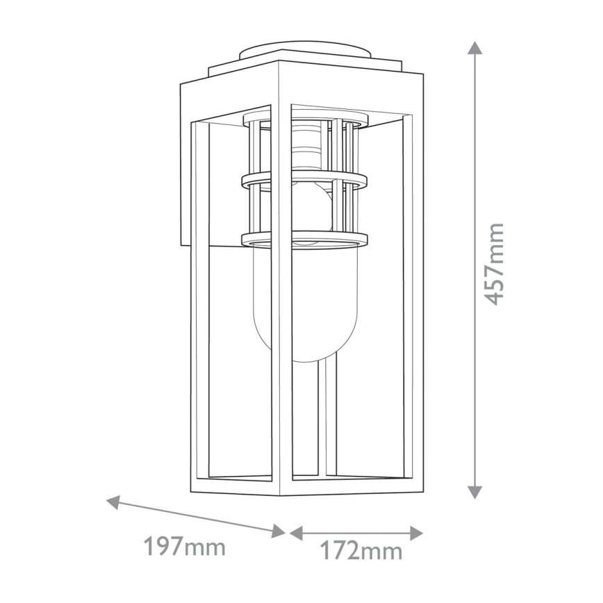 Kichler - Udendørs væglampe HONE 1xE27/60W/230V IP44 sort