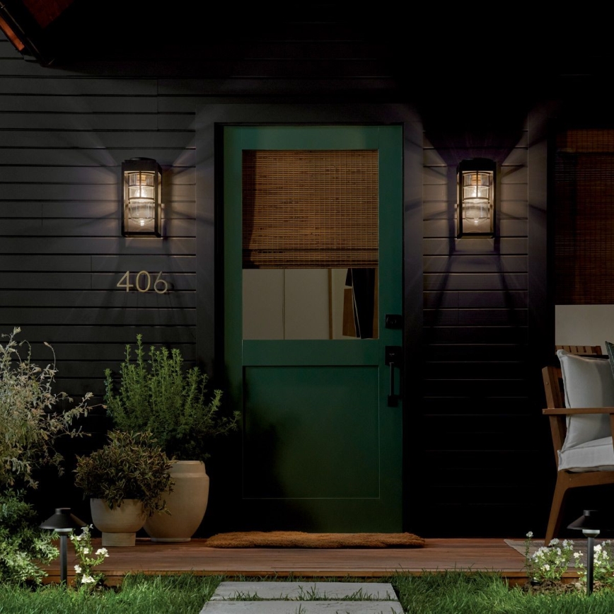 Kichler - Udendørs væglampe HONE S 1xE27/60W/230V IP44 sort