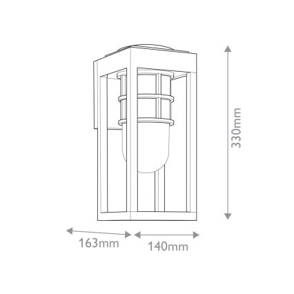 Kichler - Udendørs væglampe HONE S 1xE27/60W/230V IP44 sort