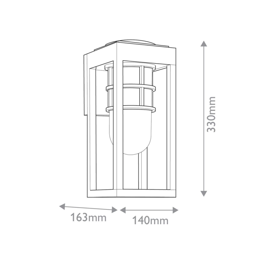 Kichler - Udendørs væglampe HONE S 1xE27/60W/230V IP44 sort