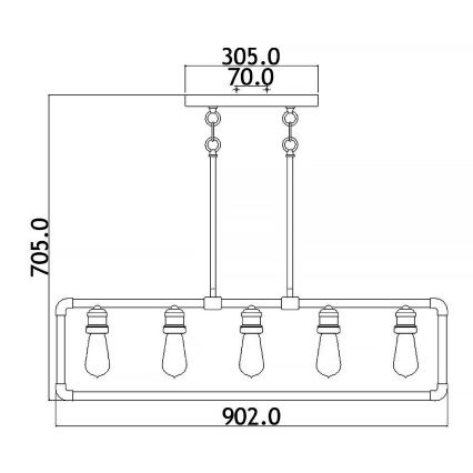 Kichler - Pendellampe IMAHN 5xE27/60W/230V
