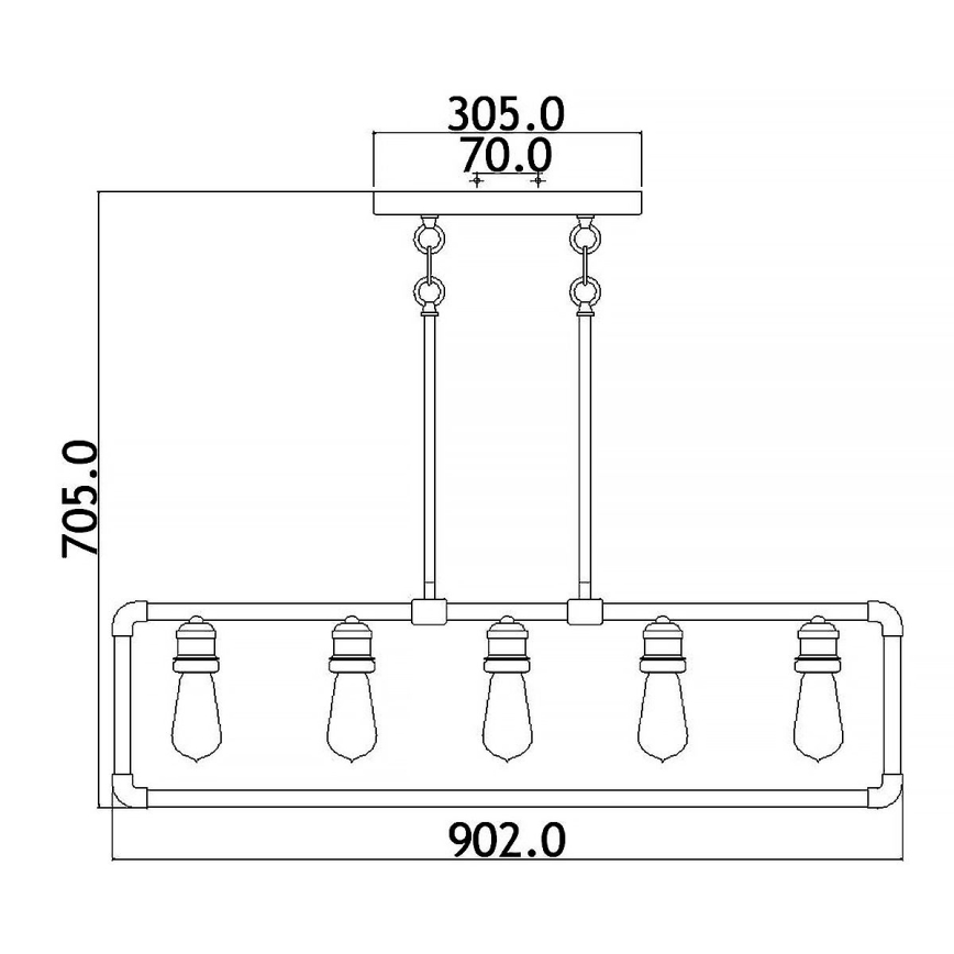 Kichler - Pendellampe IMAHN 5xE27/60W/230V