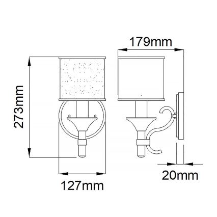 Kichler - Væglampe LACEY 1xE14/40W/230V mat krom