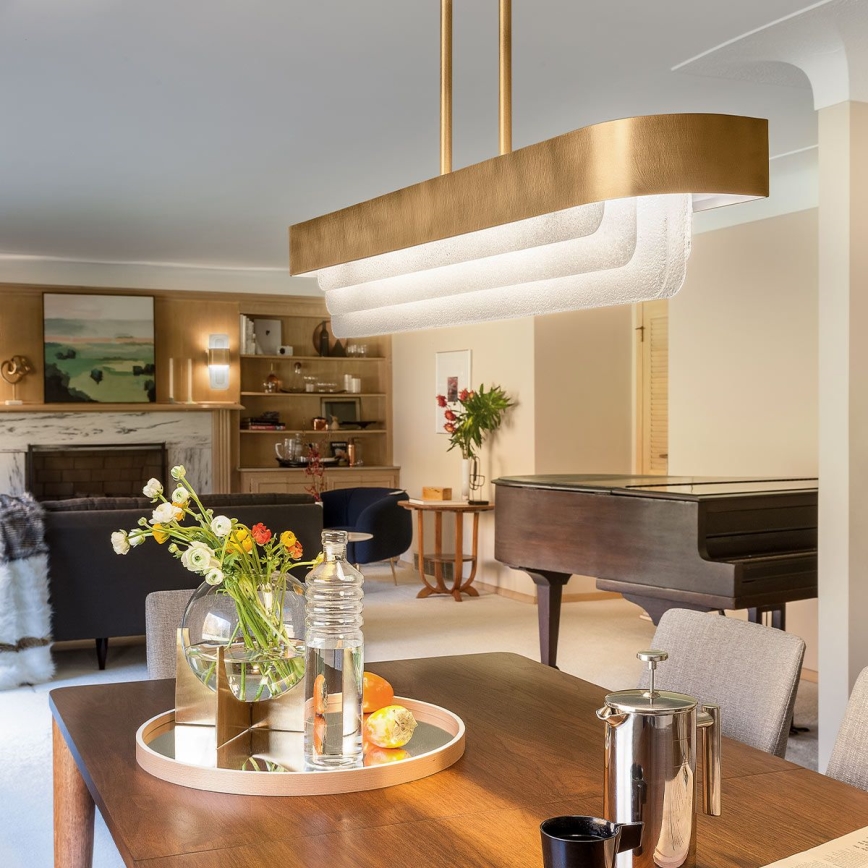 Kichler - LED-pendel med stang SERENE LED/40W/230V guld