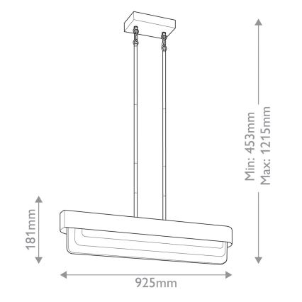 Kichler - LED-pendel med stang SERENE LED/40W/230V guld