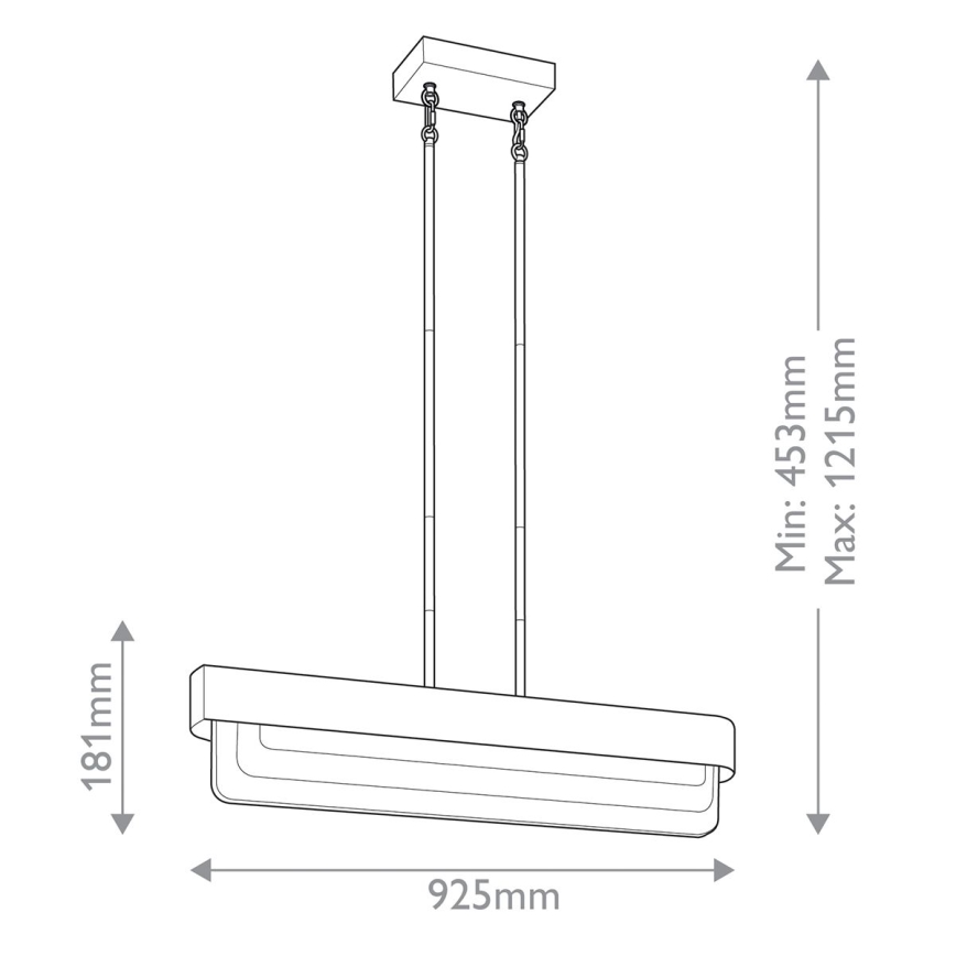 Kichler - LED-pendel med stang SERENE LED/40W/230V guld