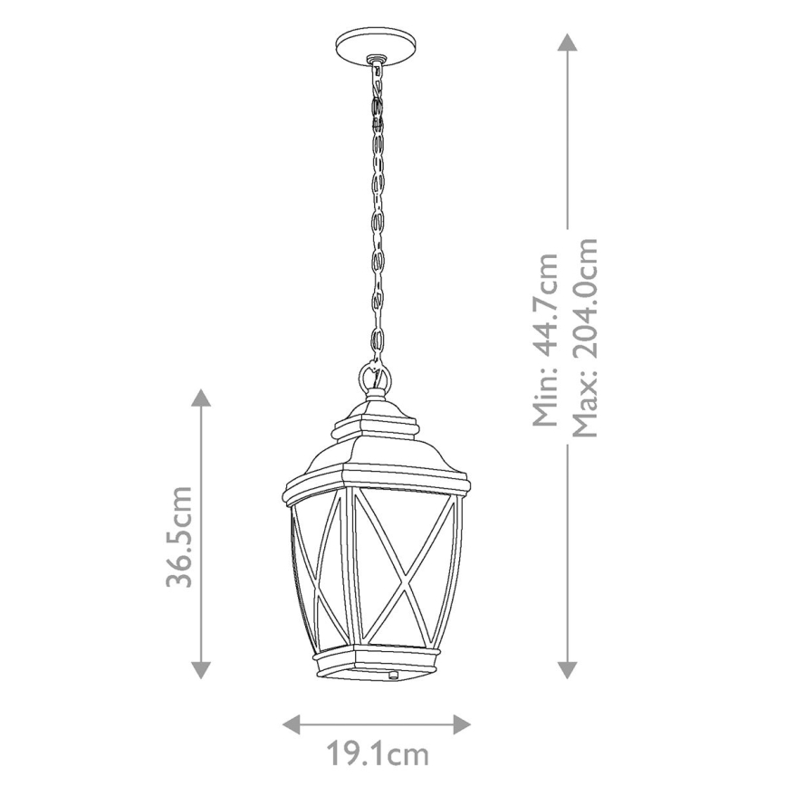 Kichler - Udendørspendel med kædeophæng TANGIER 1xE27/60W/230V IP44