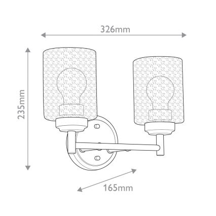 Kichler - Væglampe WINSLOW 2xE27/60W/230V messing
