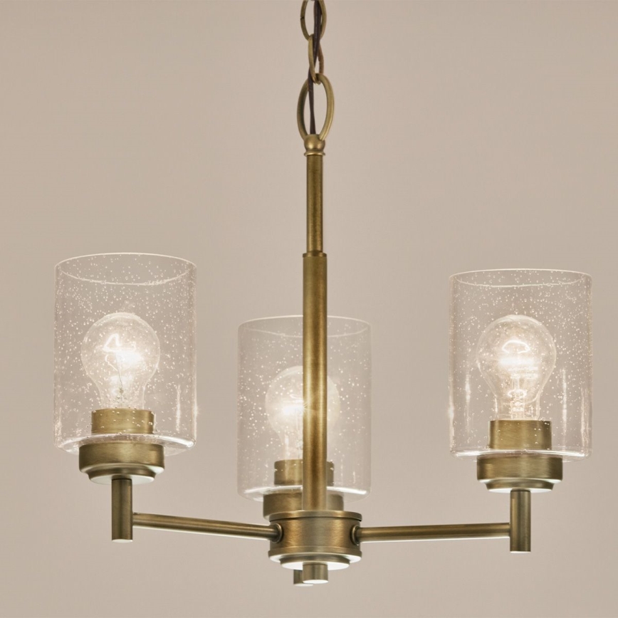 Kichler - Pendel med kædeophæng WINSLOW 3xE27/60W/230V diameter 45,8 cm messing