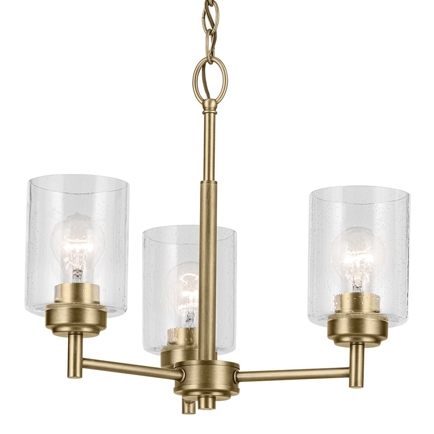 Kichler - Pendel med kædeophæng WINSLOW 3xE27/60W/230V diameter 45,8 cm messing