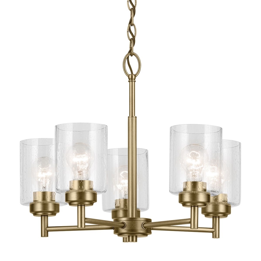 Kichler - Pendel med kædeophæng WINSLOW 5xE27/60W/230V diameter 50,2 cm messing