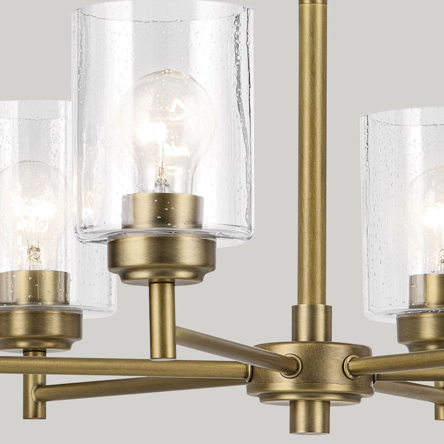 Kichler - Pendel med kædeophæng WINSLOW 6xE27/60W/230V diameter 66 cm messing