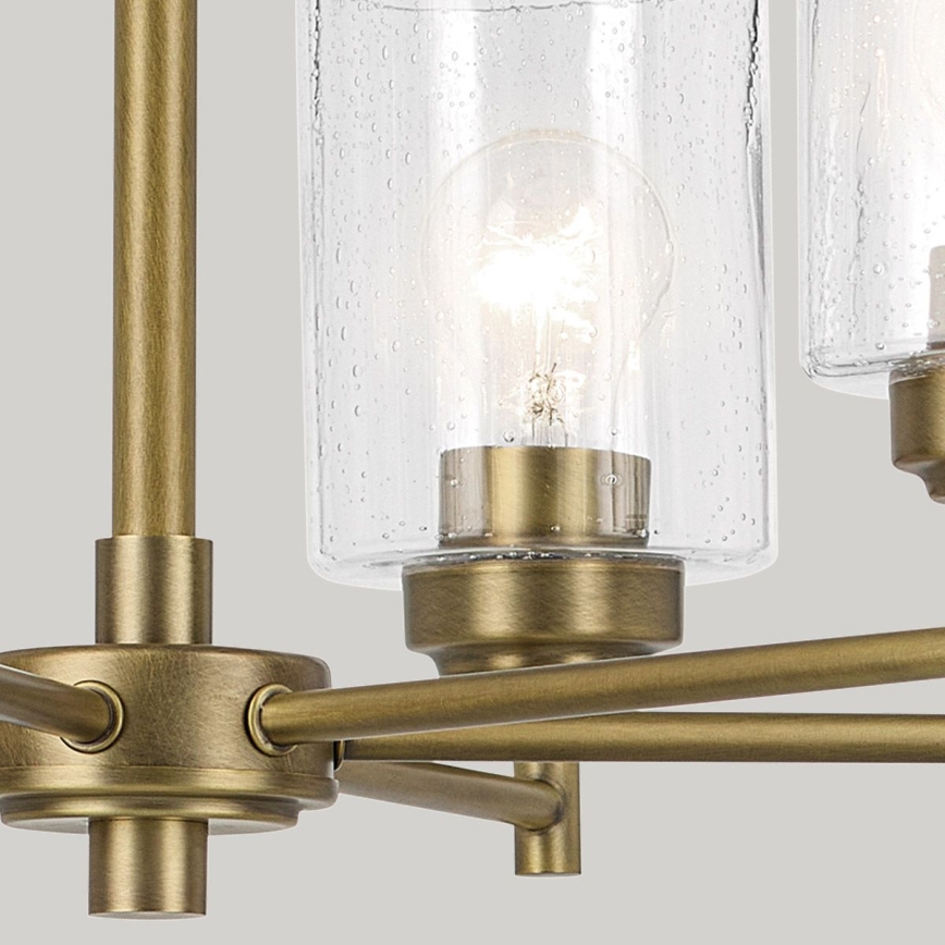 Kichler - Pendel med kædeophæng WINSLOW 6xE27/60W/230V diameter 66 cm messing