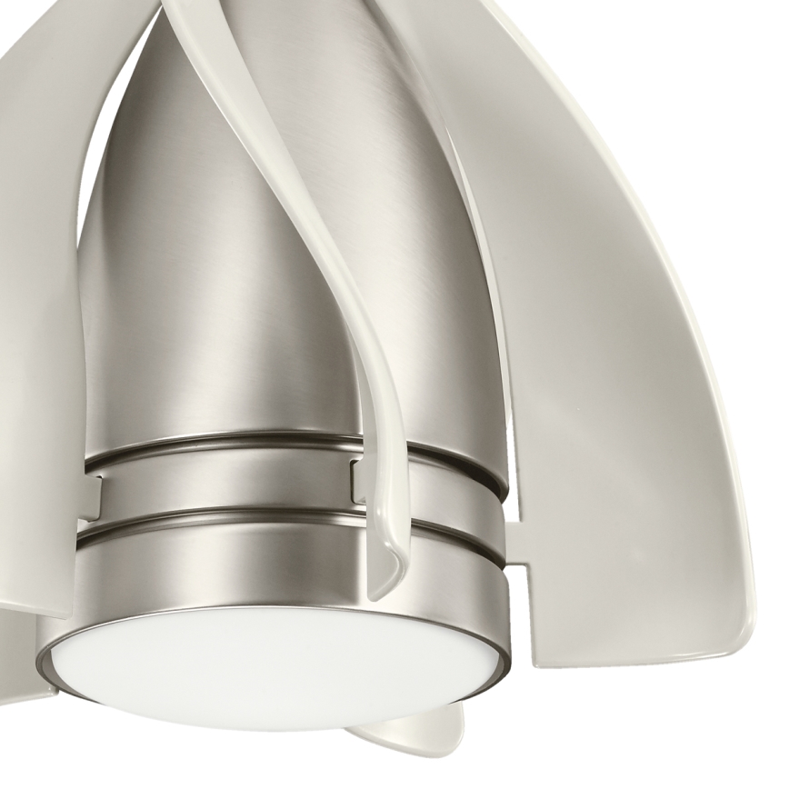 Kichler - LED loftventilator dæmpbar TERNA LED/10W/230V mat krom/hvid + fjernbetjening