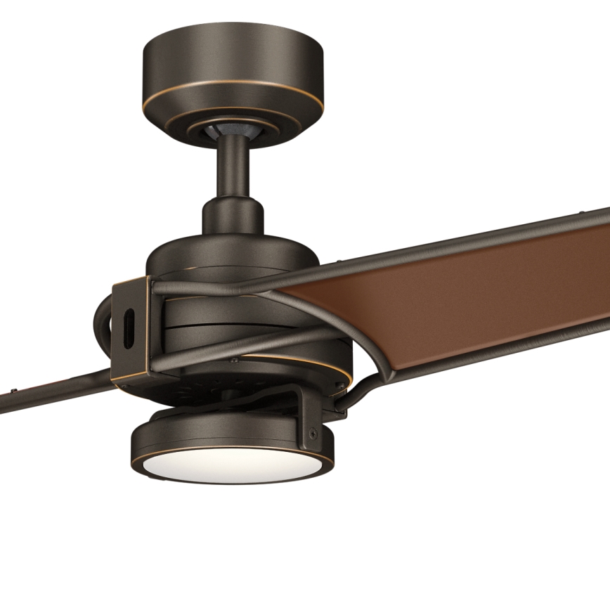 Kichler - LED loftventilator dæmpbar XETY LED/10W/230V sort/brun + fjernbetjening