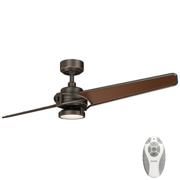 Kichler - LED loftventilator dæmpbar XETY LED/10W/230V sort/brun + fjernbetjening