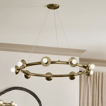 Kichler - Lysekrone med kabel PALTA 9xE14/40W/230V guld