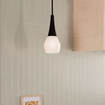 Kichler - Lysekrone på stang DEELA 1xE27/60W/230V Ø 17,8 cm sort