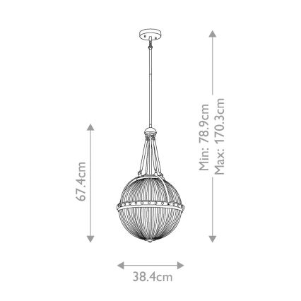Kichler - Pendel ASTER 3xE14/60W/230V guldfarvet