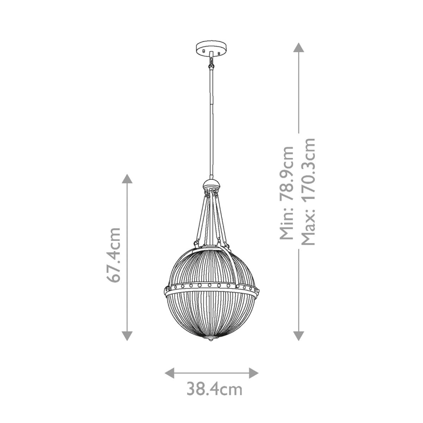 Kichler - Pendel ASTER 3xE14/60W/230V guldfarvet