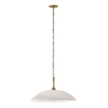 Kichler - Pendel med kædeophæng DELAROSA 1xE27/60W/230V hvid/messing