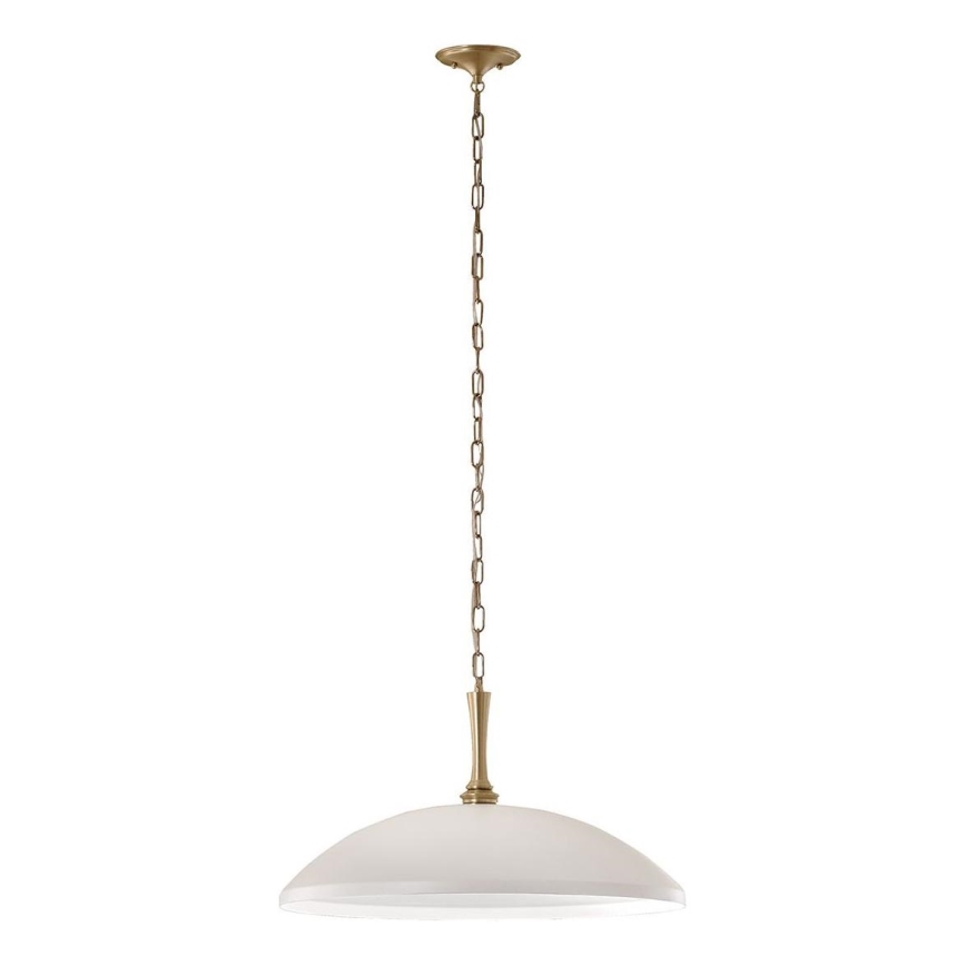 Kichler - Pendel med kædeophæng DELAROSA 1xE27/60W/230V hvid/messing