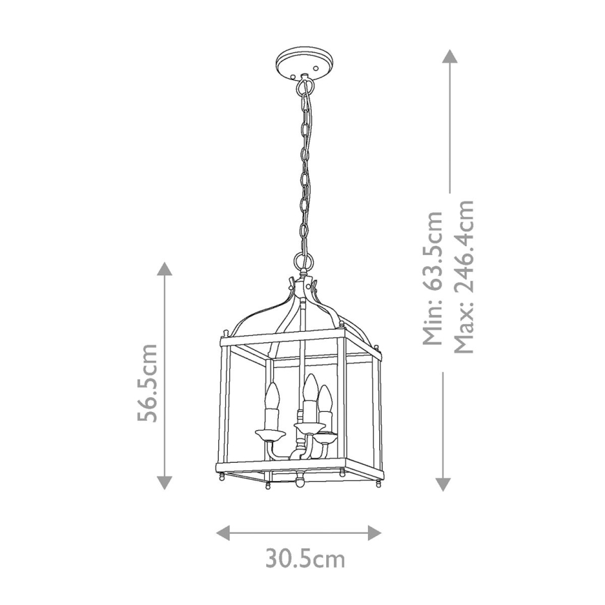 Kichler - Pendel med kædeophæng LARKIN 3xE14/60W/230V antracit