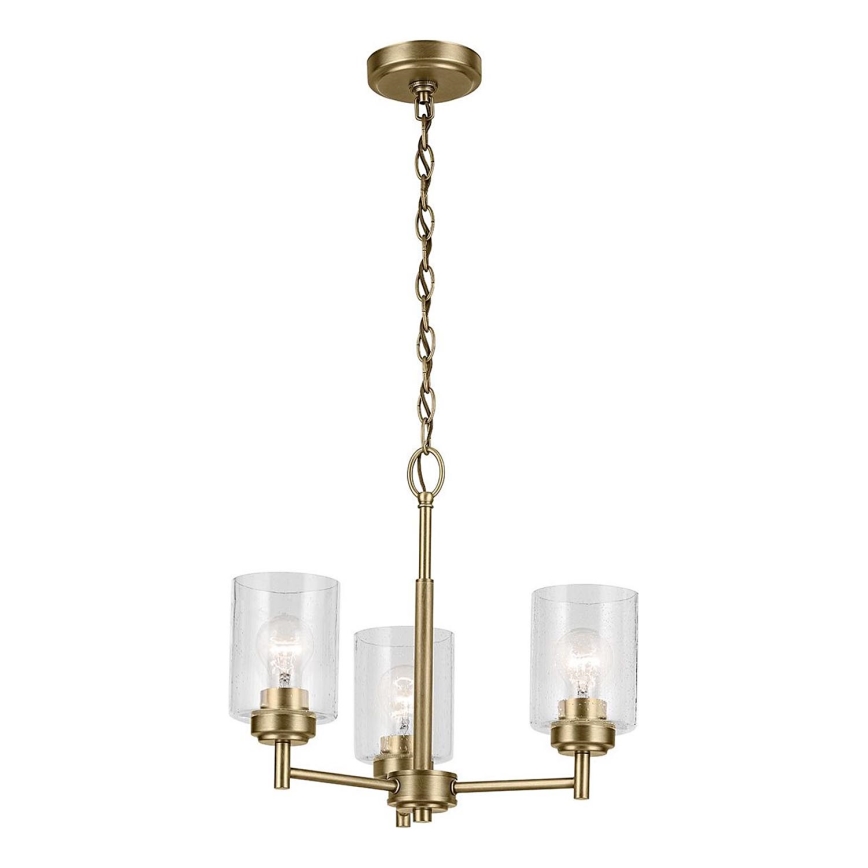 Kichler - Pendel med kædeophæng WINSLOW 3xE27/60W/230V diameter 45,8 cm messing