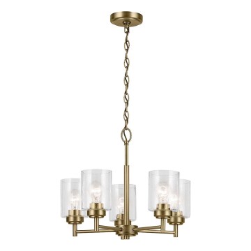 Kichler - Pendel med kædeophæng WINSLOW 5xE27/60W/230V diameter 50,2 cm messing