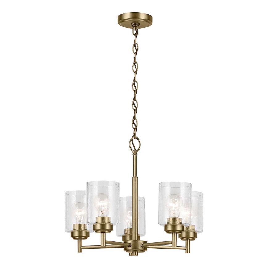 Kichler - Pendel med kædeophæng WINSLOW 5xE27/60W/230V diameter 50,2 cm messing