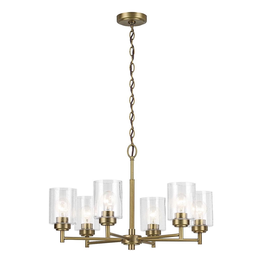 Kichler - Pendel med kædeophæng WINSLOW 6xE27/60W/230V diameter 66 cm messing
