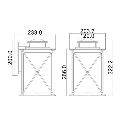 Kichler - Udendørs væglampe ARGYLE 1xE27/100W/230V IP44 antracit