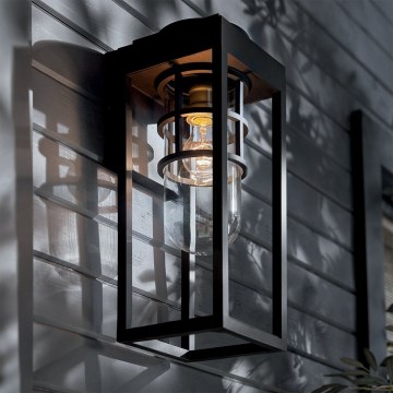 Kichler - Udendørs væglampe HONE M 1xE27/60W/230V IP44 sort