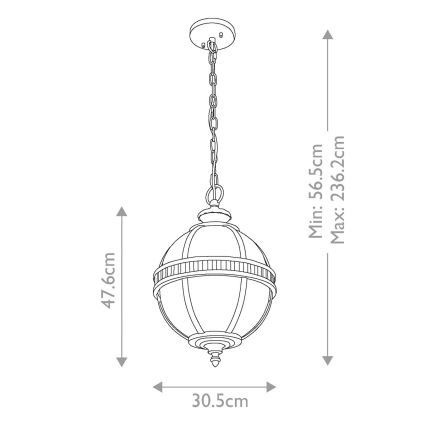 Kichler - Udendørspendel m. kædeophæng HALLERON 3xE14/60W/230V IP44