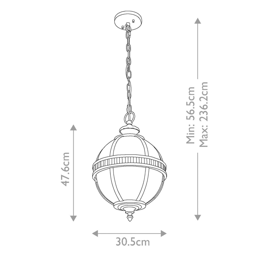 Kichler - Udendørspendel m. kædeophæng HALLERON 3xE14/60W/230V IP44